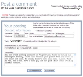 A simple form makes it easy for users to post comments